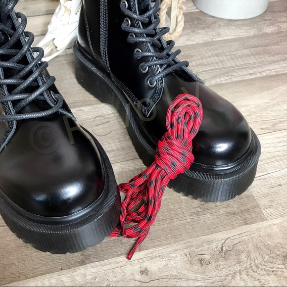 New Jeffrey Campbell Sopas Combat Boots Black Platform Size 9.5 - Picture 7 of 9